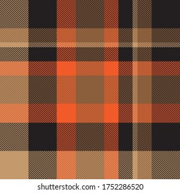 Orange Plaid, checkered, tartan seamless pattern suitable for fashion textiles and graphics