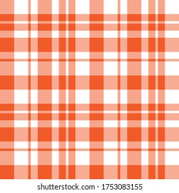Orange Plaid, checkered, tartan seamless pattern suitable for fashion textiles and graphics