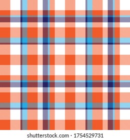 Orange Plaid, checkered, tartan seamless pattern suitable for fashion textiles and graphics