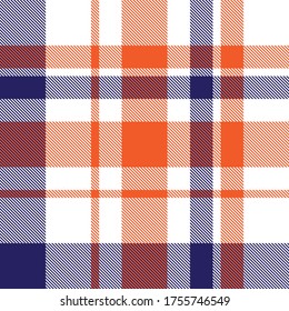 Orange Plaid, checkered, tartan seamless pattern suitable for fashion textiles and graphics