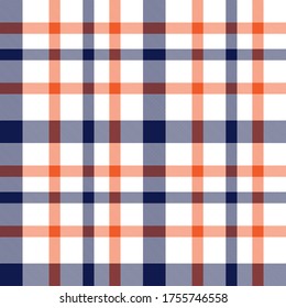 Orange Plaid, checkered, tartan seamless pattern suitable for fashion textiles and graphics