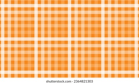 Orange plaid fabric texture as a background