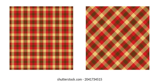 Orange Plaid texturizado patrón sin costura adecuado para textiles de moda y gráficos. 