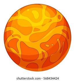 Orange planet icon. Cartoon illustration of orange planet vector icon for web