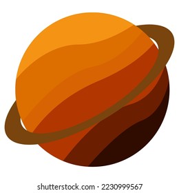Ilustración del planeta naranja con anillo de ceres