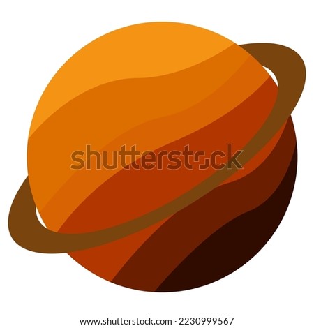 Orange Planet Illustration with ring of ceres