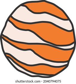 Orange planet, illustration, vector, on a white background.