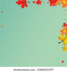 Vector Verde De Fondo De Planta Naranja. Ilustración Floral Volante. Decoración Colorida. Diseño de hojas de septiembre.