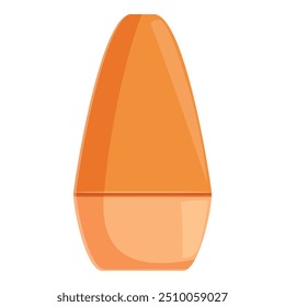 Orangefarbene Plastikflasche für Shampoo oder Flüssigseife, einzeln auf weißem Hintergrund