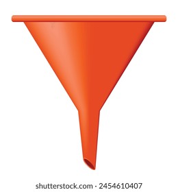 embudo de plástico naranja para cambios de aceite