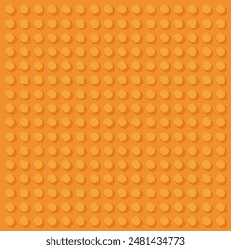 Orange Plastic Toy Baseplate Background, With Grid of Circular Studs, Square Banner Backdrop