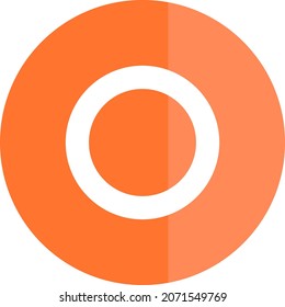 Orange plate, illustration, vector, on a white background.