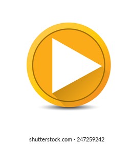 orange Play button. vector illustration