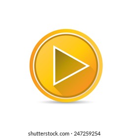 orange Play button. vector illustration