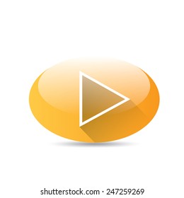 orange Play button. vector illustration