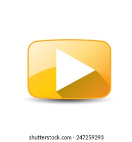 orange Play button. vector illustration