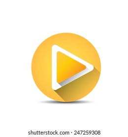 orange Play button. vector illustration