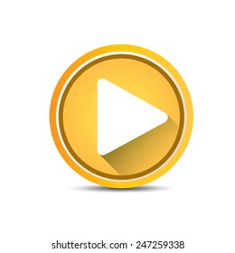 Orange Play Button Vector Illustration Stock Vector (royalty Free 