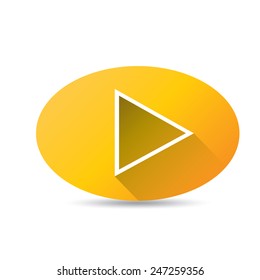 orange Play button. vector illustration