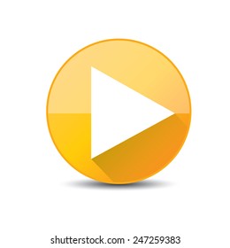 orange Play button. vector illustration
