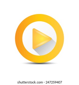 Orange Play Button Vector Illustration Stock Vector (Royalty Free ...