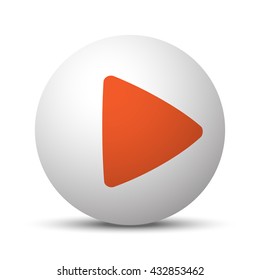 Orange Play icon on white ball