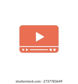 Orange player with white play button
