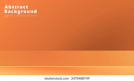 Orange Podium Display, minimal background , 3D stage podium display product , stand to show cosmetic products ,illustration 3d Vector EPS 10