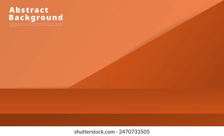 Orange Podium Display, minimal background , 3D stage podium display product , stand to show cosmetic products ,illustration 3d Vector EPS 10
