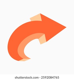 Orange Pointing arrow freehand design vector