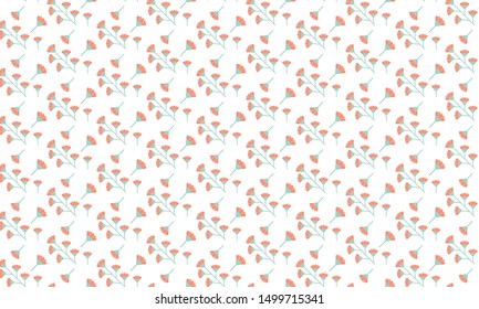 Orange Pointsettia Flower Pattern Background