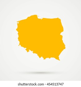 Orange Poland Map Illustration