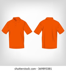 orange polo shirt front and back