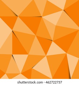 Orange polygon abstract triangle background, stock vector
