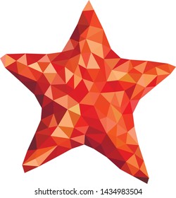 Orange polygon vector starfish animal