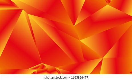 Orange polygonal background. Modern illustration for web backdrop design. Christmas light pattern. Decoration wallpaper. Decorative color art. Holiday glowing backdrop.