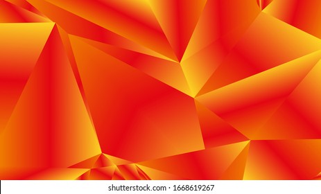 Orange polygonal background. Modern illustration for web backdrop design. Christmas light pattern. Decoration wallpaper. Decorative color art. Holiday glowing backdrop.