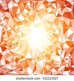 Orange Polygonal Mosaic Background, Creative Design Templates