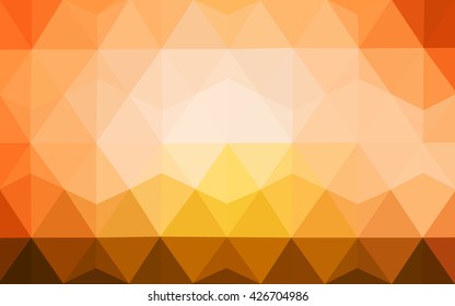 Orange polygonal pattern, which consist of triangles. Geometric background in Origami style with gradient. Triangular design for your business.