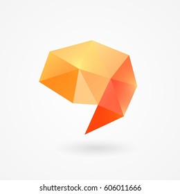 Orange polygonal speech bubbles. Isolated on white background