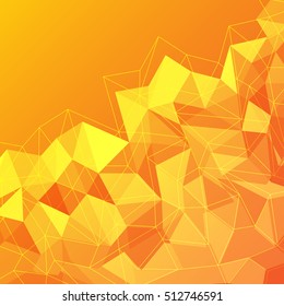 Orange Polygon.Illustration Of Orange Polygon Background. Abstract Geometry Background.