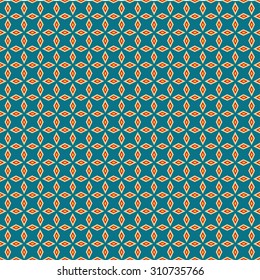 orange polygons on a green background seamless pattern