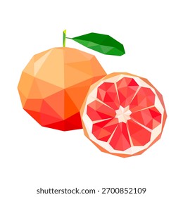  Orange of polygons on white background