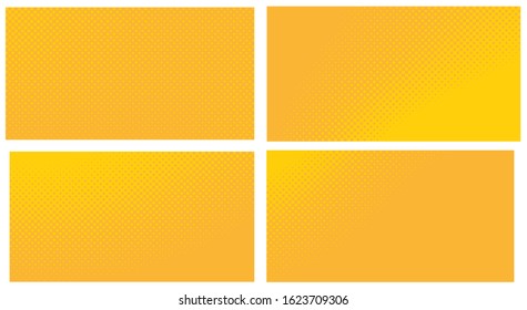 Orange pop art background. Abstract creative vector comics style blank layout template with clouds beams and isolated dots pattern. For sale banner, empty polka dots bubble.