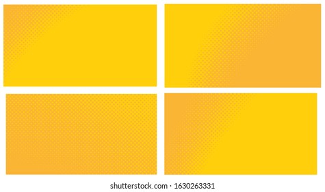 Orange pop art background. Abstract creative vector comics style blank layout template with clouds beams and isolated dots pattern. 