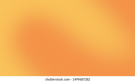 Orange pop art background with dots design, abstract vector illustration in retro comics style