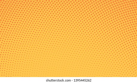 Orange pop art background in retro comic style with halftone design