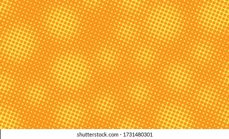 Orange pop art background in retro comic style with halftone polka dots design, vector illustration eps10