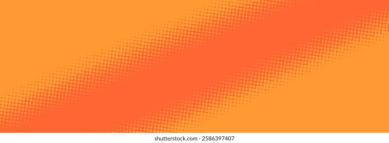 Orange pop art retro comic background with halftone dots design, vector illustration EPS10