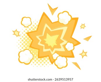 Orange pop shock effect illustration material